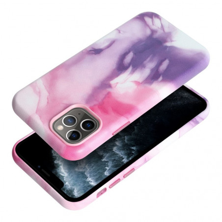 Apple iPhone 11 Pro Coque Leather Mag Cover Élégant  MagSAFE  Éclaboussure violette
