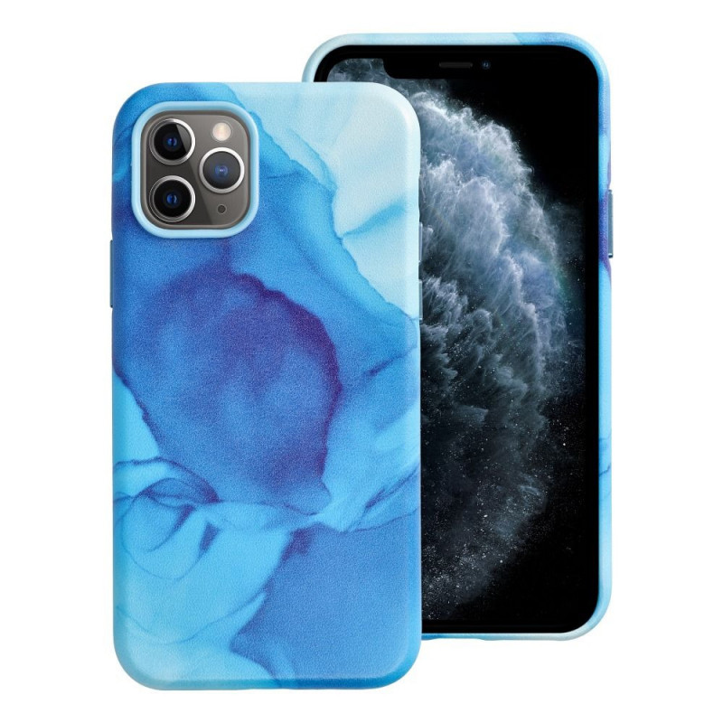 Apple iPhone 11 Pro Coque Leather Mag Cover Élégant  MagSAFE  Éclaboussure bleue