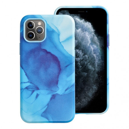 Apple iPhone 11 Pro Coque Leather Mag Cover Élégant  MagSAFE  Éclaboussure bleue