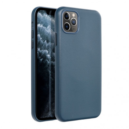 Apple iPhone 11 Pro Max Coque Leather Mag Cover Élégant  MagSAFE  Bleu indigo