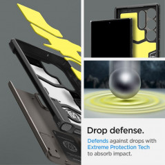 Samsung Galaxy S23 Ultra 5G Coque Spigen Tough Armor Gris bleuâtre foncé