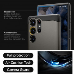 Samsung Galaxy S23 Ultra 5G Coque Spigen Tough Armor Gris bleuâtre foncé