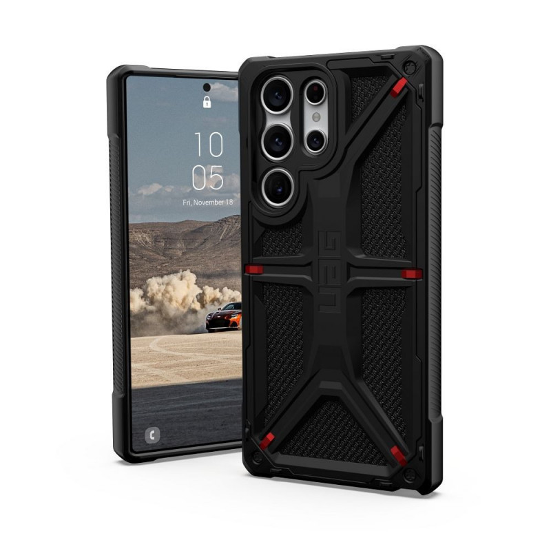 Samsung Galaxy S23 Ultra 5G Coque Urban Armor Gear Monarch Étui haut de gamme  MagSAFE  Noir kevlar