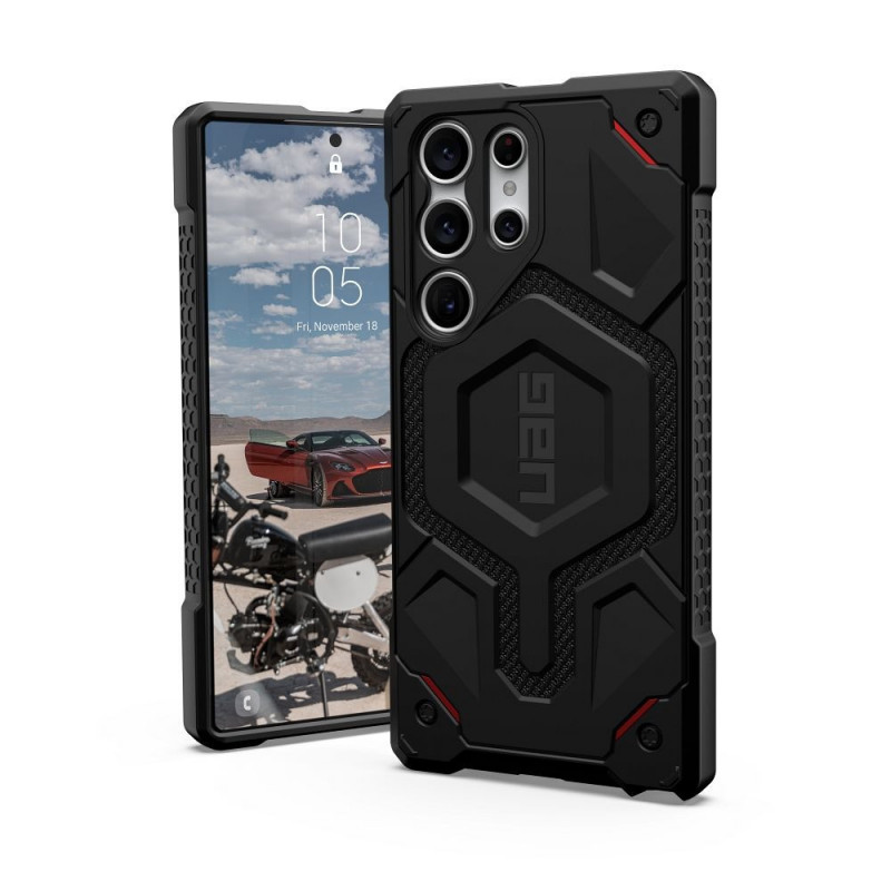Samsung Galaxy S23 Ultra 5G Coque Urban Armor Gear Monarch Pro MagSAFE  Noir kevlar