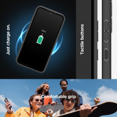 Samsung Galaxy A54 Coque Spigen Ultra Hybrid Clair comme du cristal  Noir mat