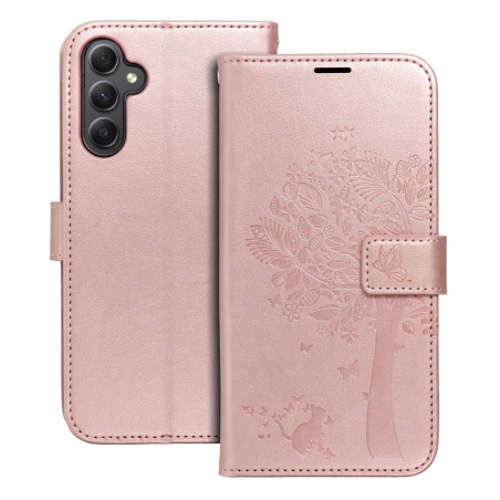 Samsung Galaxy A34 Portefeuilles MEZZO Book Arbre  Or rose