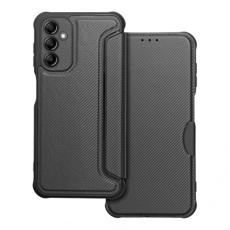 Samsung Galaxy A14 LTE Portefeuilles Razor Book Fibre de carbone, Modèle de carbone  Noir