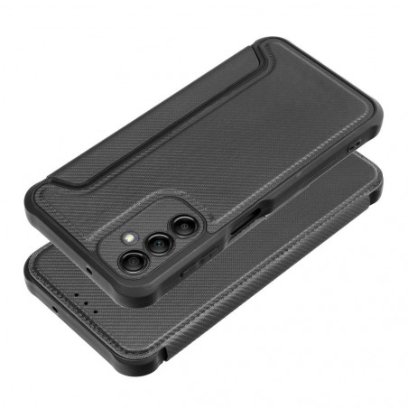 Samsung Galaxy A14 LTE Portefeuilles Razor Book Fibre de carbone, Modèle de carbone  Noir