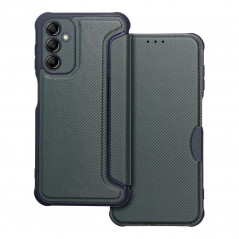 Samsung Galaxy A14 5G Portefeuilles Razor Book Fibre de carbone, Modèle de carbone  Vert foncé