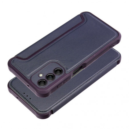 Samsung Galaxy A14 LTE Portefeuilles Razor Book Fibre de carbone, Modèle de carbone  Bleu