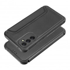Samsung Galaxy A34 Portefeuilles Razor Book Fibre de carbone, Modèle de carbone  Noir