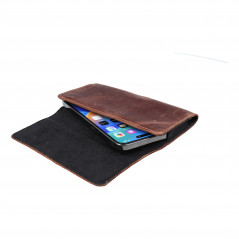 Apple iPhone 12 mini Etui universel, Étuis horizontaux, Étui de ceinture ROYAL Crazy Horse Brun 