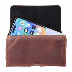 Apple iPhone 12 mini Etui universel, Étuis horizontaux, Étui de ceinture ROYAL Crazy Horse Brun 