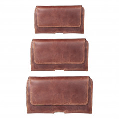 Apple iPhone 12 mini Etui universel, Étuis horizontaux, Étui de ceinture ROYAL Crazy Horse Brun 