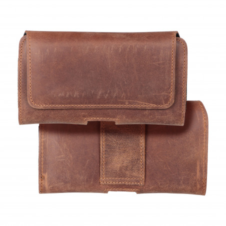 Samsung Galaxy A51 LTE Etui universel, Étuis horizontaux, Étui de ceinture ROYAL Crazy Horse Brun 