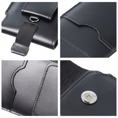Apple iPhone 11 Etui universel, Étui de ceinture ROYAL - Leather universal flap pocket Noir 