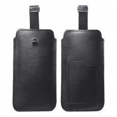 Apple iPhone 11 Etui universel, Étui de ceinture ROYAL - Leather universal flap pocket Noir 
