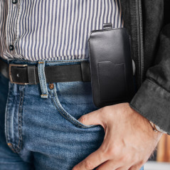 XIAOMI Redmi Note 10 Pro Etui universel, Étui de ceinture ROYAL - Leather universal flap pocket Noir 