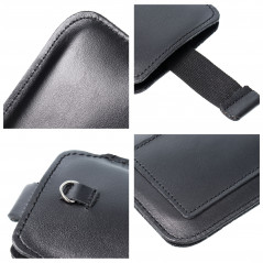 XIAOMI Redmi Note 10 Pro Etui universel, Étui de ceinture ROYAL - Leather universal flap pocket Noir 