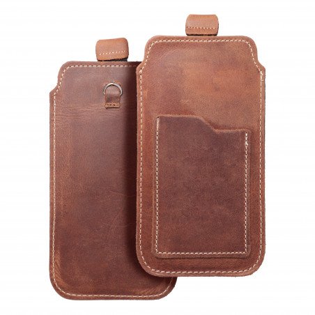Apple iPhone 11 Etui universel, Étui de ceinture ROYAL - Leather universal flap pocket Brun 