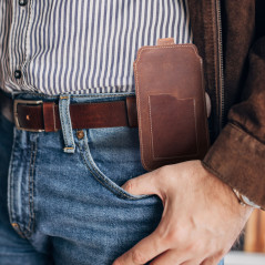 Apple iPhone 11 Etui universel, Étui de ceinture ROYAL - Leather universal flap pocket Brun 