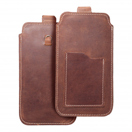 XIAOMI Redmi Note 10 Pro Etui universel, Étui de ceinture ROYAL - Leather universal flap pocket Brun 