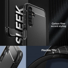 Samsung Galaxy A14 5G Coque Spigen Armor Fibre de carbone, Élégant  Noir