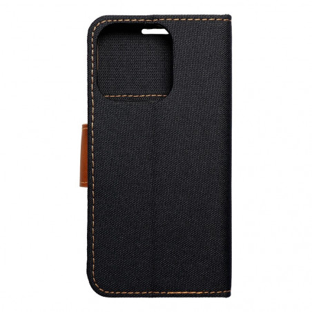Apple iPhone 15 Pro Portefeuilles Canvas Book Noir