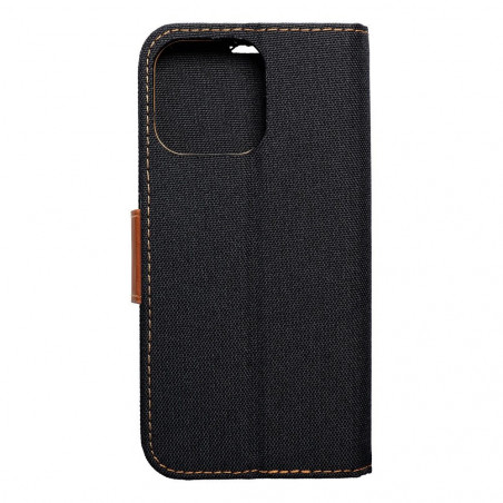 Apple iPhone 15 Pro Max Portefeuilles Canvas Book Noir