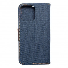 Apple iPhone 15 Pro Max Portefeuilles Canvas Book Bleu marine