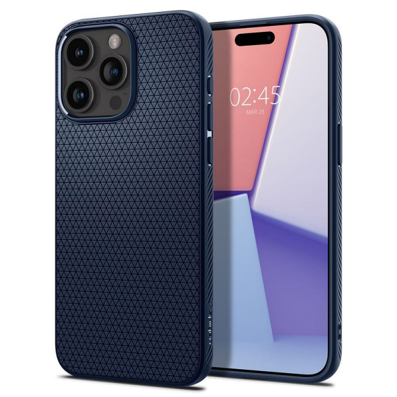 Apple iPhone 15 Pro Coque Spigen  Liquid Air Bleu marine