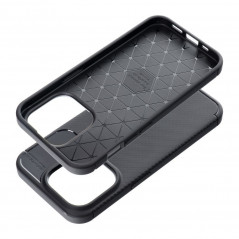 Apple iPhone 15 Coque Carbon premium Élégant  Noir