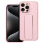Apple iPhone 15 Pro Max Coque LEATHER Case Kickstand Rose