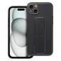 Apple iPhone 15 Plus Coque LEATHER Case Kickstand Noir