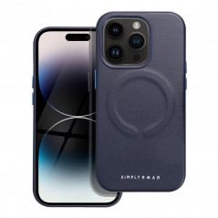 Apple iPhone 14 Pro Coque Roar Leather Mag Élégant  MagSAFE  Marine