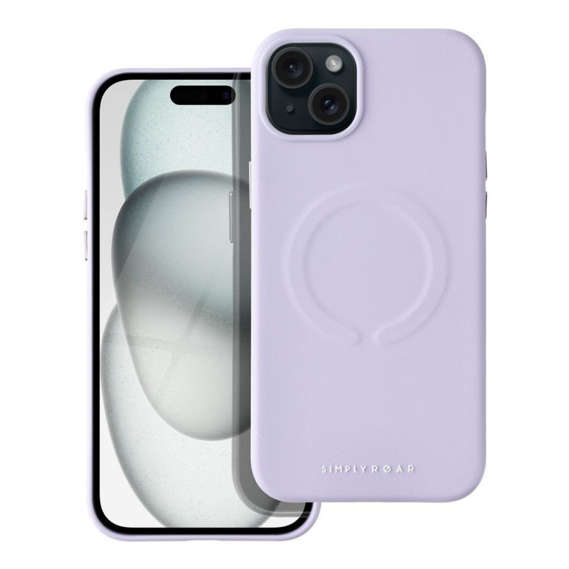 Apple iPhone 15 Plus Coque Roar Leather Mag Élégant  MagSAFE  Violet (Purple)