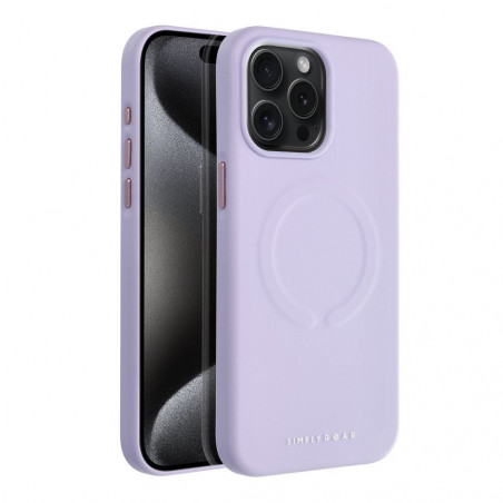 Apple iPhone 15 Pro Max Coque Roar Leather Mag Élégant  MagSAFE  Violet (Purple)