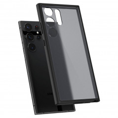 Samsung Galaxy S23 Ultra 5G Coque Spigen Ultra Hybrid Clair comme du cristal  Noir givré