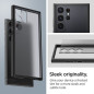 Samsung Galaxy S23 Ultra 5G Coque Spigen Ultra Hybrid Clair comme du cristal  Noir givré