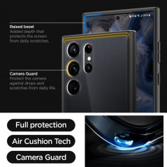 Samsung Galaxy S23 Ultra 5G Coque Spigen Ultra Hybrid Clair comme du cristal  Noir givré