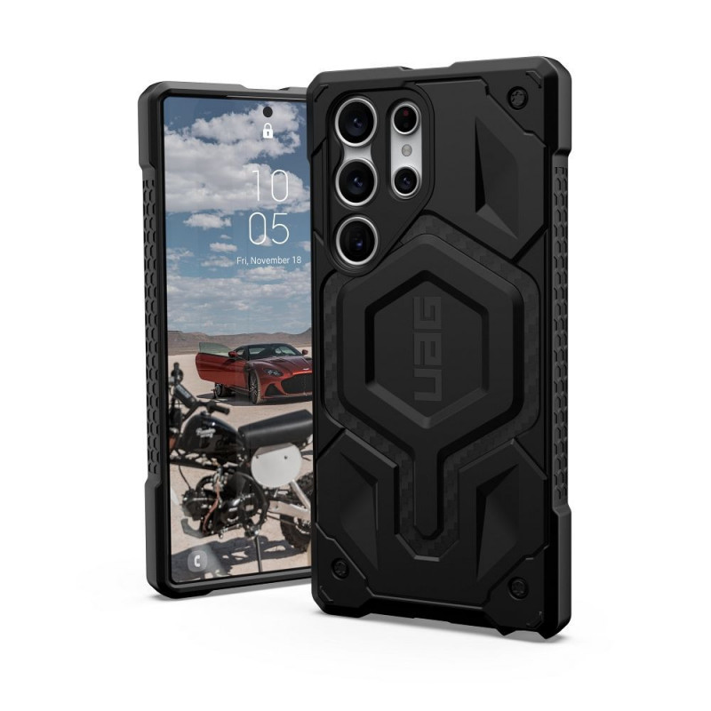 Samsung Galaxy S23 Ultra 5G Coque Urban Armor Gear Monarch Pro MagSAFE  Fibre de carbone