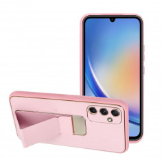 Samsung Galaxy A34 Coque LEATHER Case Kickstand Rose