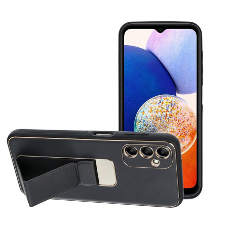 Samsung Galaxy A14 LTE Coque LEATHER Case Kickstand Noir