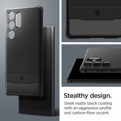 Samsung Galaxy S23 Ultra 5G Coque Spigen Armor Fibre de carbone, Élégant  Noir