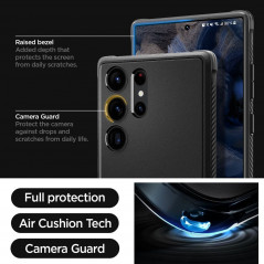 Samsung Galaxy S23 Ultra 5G Coque Spigen Armor Fibre de carbone, Élégant  Noir
