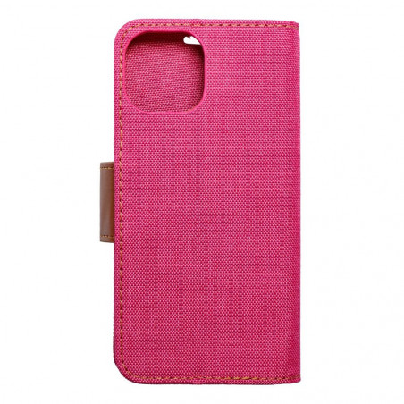 Apple iPhone 15 Portefeuilles Canvas Book Rose