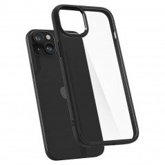 Apple iPhone 15 Plus Coque Spigen Ultra Hybrid Clair comme du cristal  Noir mat