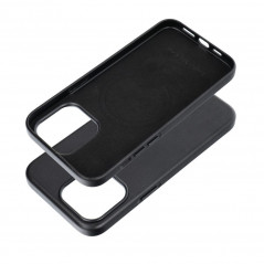 Apple iPhone 15 Pro Max Coque Leather Mag Cover Élégant  MagSAFE  Noir