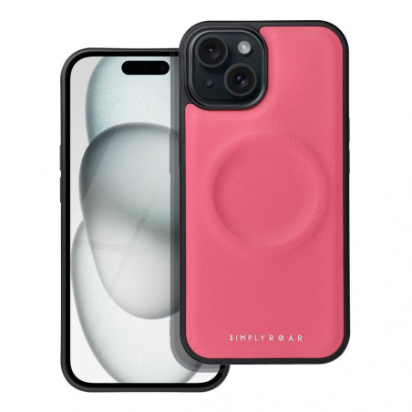 Apple iPhone 15 Coque Roar Mag Morning Élégant  MagSAFE  Rose vif