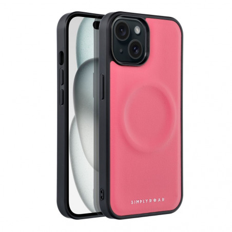 Apple iPhone 15 Coque Roar Mag Morning Élégant  MagSAFE  Rose vif